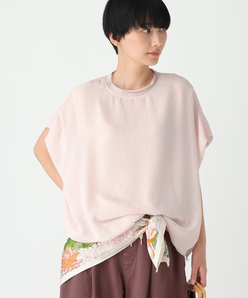 Elura（エルーラ）の「≪イージーケア・速乾≫サラサラサマーフレンチコンビTシャツ/451128（Tシャツ/カットソー・レディース・オフホワイト/ブラック/グリーン系その他/ブラウン/ライトピンク/ライトカーキ/ライトベージュ・MEDIUM/LARGE/SMALL）」の21枚目の写真