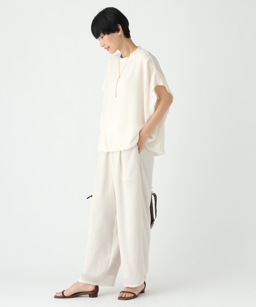 Elura（エルーラ）の「≪イージーケア・速乾≫サラサラサマーフレンチコンビTシャツ/451128（Tシャツ/カットソー・レディース・オフホワイト/ブラック/グリーン系その他/ブラウン/ライトピンク/ライトカーキ/ライトベージュ・MEDIUM/LARGE/SMALL）」の16枚目の写真