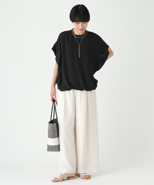 Elura（エルーラ）の「≪イージーケア・速乾≫サラサラサマーフレンチコンビTシャツ/451128（Tシャツ/カットソー・レディース・オフホワイト/ブラック/グリーン系その他/ブラウン/ライトピンク/ライトカーキ/ライトベージュ・MEDIUM/LARGE/SMALL）」の20枚目の写真