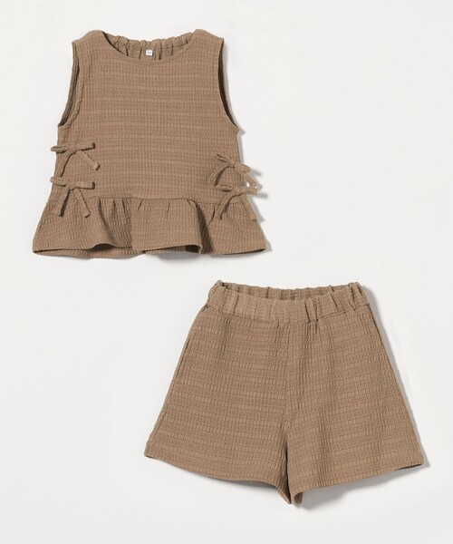 green label relaxing（グリーンレーベルリラクシング）の「ジャカード セットアップ / キッズ  100cm-130cm（パンツドレス・キッズ・ライトブルー/モカ・120cm/130cm/110cm/100cm）」の2枚目の写真