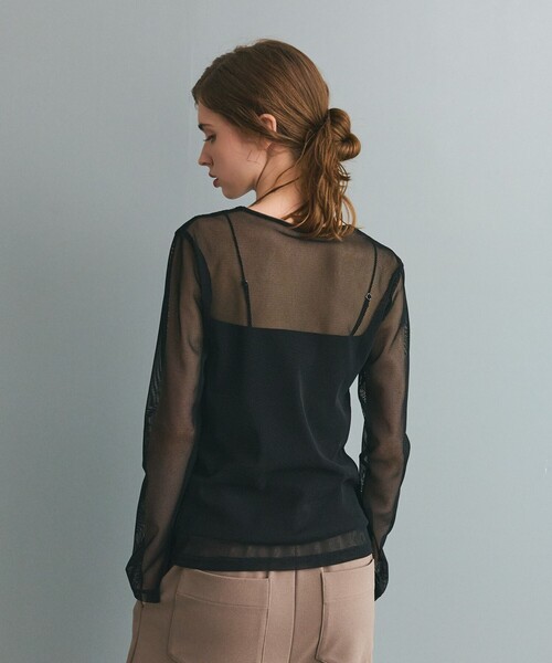 GRACE CLASS（グレースクラス）の「メッシュインナートップ（Tシャツ/カットソー・レディース・ブラック/ベージュ・36）」の8枚目の写真