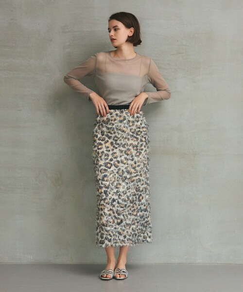 GRACE CLASS（グレースクラス）の「メッシュインナートップ（Tシャツ/カットソー・レディース・ブラック/ベージュ・36）」の4枚目の写真