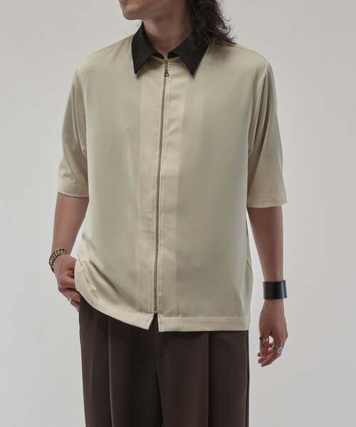 Lui's（ルイス）の「ライトウェイトエアリーZIPシャツ（シャツ/ブラウス・メンズ・ブラック/ブラック系その他/オフホワイト/ホワイト・M/S）」の22枚目の写真