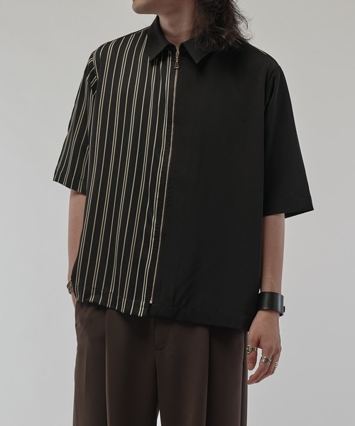 Lui's（ルイス）の「ライトウェイトエアリーZIPシャツ（シャツ/ブラウス・メンズ・ブラック/ブラック系その他/オフホワイト/ホワイト・M/S）」の15枚目の写真