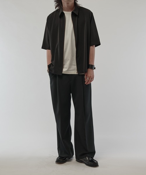 Lui's（ルイス）の「ライトウェイトエアリーZIPシャツ（シャツ/ブラウス・メンズ・ブラック/ブラック系その他/オフホワイト/ホワイト・M/S）」の12枚目の写真