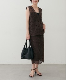 【LARUTA】<Web限定>フラワーレーススカート