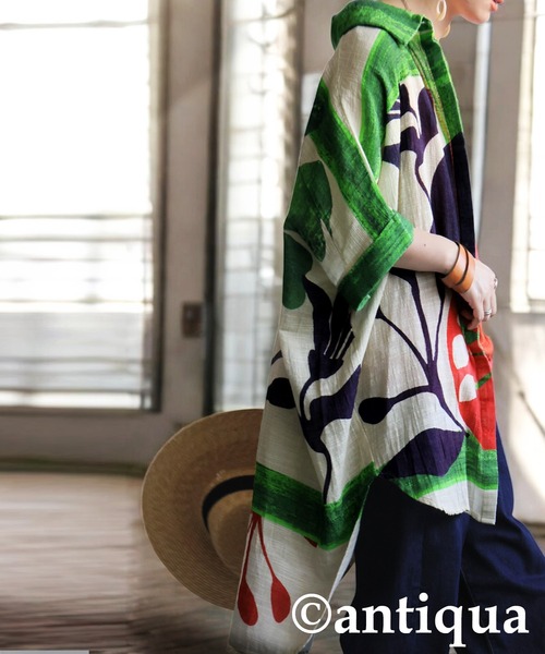 antiqua(アンティカ)の「ボタニカルコットンシャツジャケット(シャツ/ブラウス・レディース・マルチ・ONESIZE)」の7枚目の写真