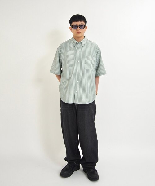 WHO'S WHO gallery(フーズフーギャラリー)の「【KOOKY'N/クーキー】パッチワークストライプ半袖シャツ(シャツ/ブラウス・レディース・サックスブルー/アイボリー・FREE)」の6枚目の写真