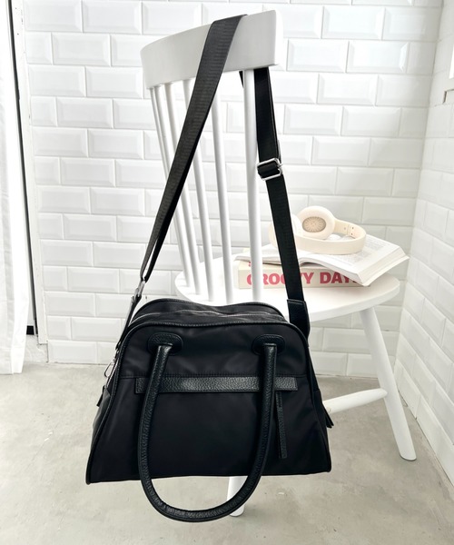 CLEA（クレア）の「ダブルジップボストンバッグ（ボストンバッグ・レディース・ブラック/ブラウン・FREE）」の5枚目の写真