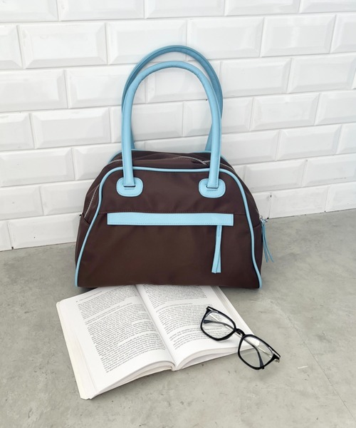 CLEA（クレア）の「ダブルジップボストンバッグ（ボストンバッグ・レディース・ブラック/ブラウン・FREE）」の6枚目の写真