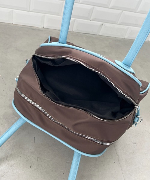 CLEA（クレア）の「ダブルジップボストンバッグ（ボストンバッグ・レディース・ブラック/ブラウン・FREE）」の11枚目の写真