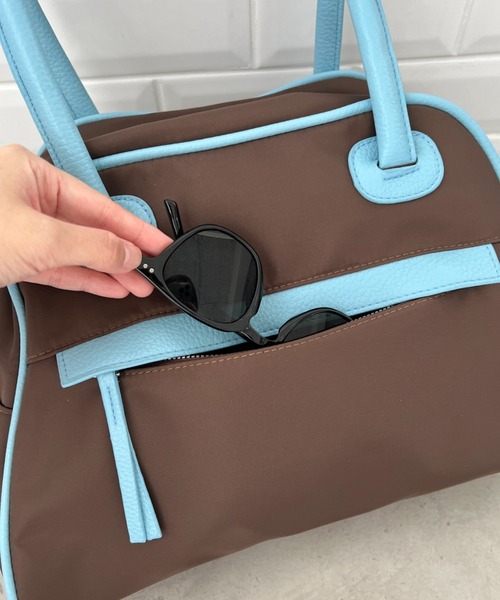 CLEA（クレア）の「ダブルジップボストンバッグ（ボストンバッグ・レディース・ブラック/ブラウン・FREE）」の14枚目の写真