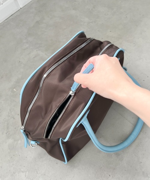 CLEA（クレア）の「ダブルジップボストンバッグ（ボストンバッグ・レディース・ブラック/ブラウン・FREE）」の10枚目の写真