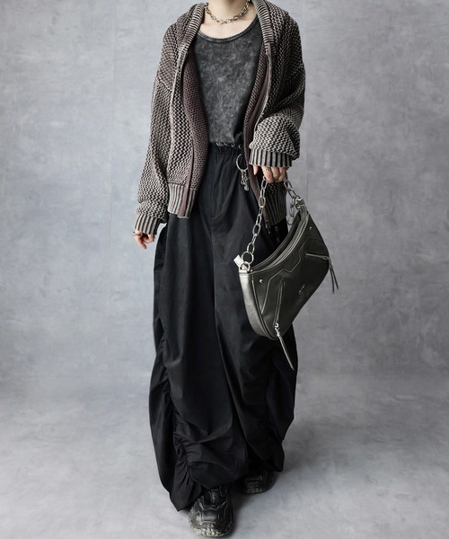 Spielio】Fade patterned shirred design pants/ フェード柄