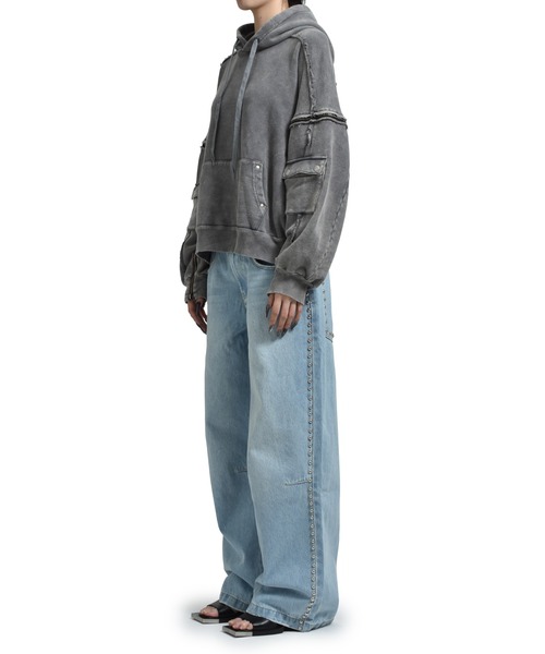 VIVAMUS(ヴィヴァムス)の「SPLIT SWEAT HOODIE(パーカー・レディース・グレー・OS)」の5枚目の写真