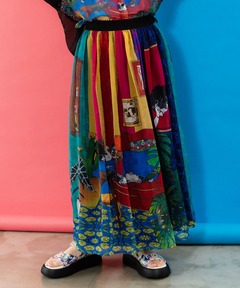 セール】MEDI TWIN CHEETAH FAKE SCARF SKIRT（スカート