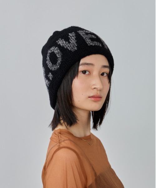 OVERRIDE(オーバーライド)の「OVERRIDE KNIT PUWA LOGO SHORT BEANIE / オーバーライド(ニットキャップ/ビーニー・レディース・ワイン/ブラック/ブルー・57~59cm)」の17枚目の写真