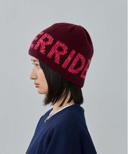 OVERRIDE(オーバーライド)の「OVERRIDE KNIT PUWA LOGO SHORT BEANIE / オーバーライド(ニットキャップ/ビーニー・レディース・ワイン/ブラック/ブルー・57~59cm)」の12枚目の写真