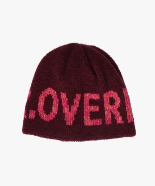 OVERRIDE(オーバーライド)の「OVERRIDE KNIT PUWA LOGO SHORT BEANIE / オーバーライド(ニットキャップ/ビーニー・レディース・ワイン/ブラック/ブルー・57~59cm)」の6枚目の写真