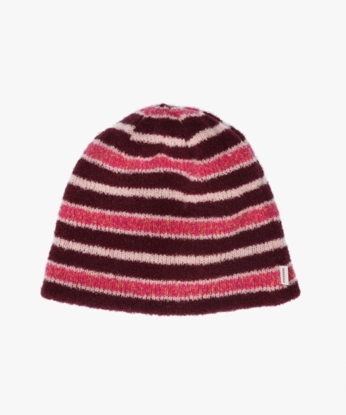 OVERRIDE(オーバーライド)の「OVERRIDE KNIT PUWA LOGO SHORT BEANIE / オーバーライド(ニットキャップ/ビーニー・レディース・ワイン/ブラック/ブルー・57~59cm)」の9枚目の写真