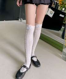 SANSeLF（サンセルフ）の「【SANSeLF】ステッチライントリム フリルニーハイソックス saa25a017（ソックス/靴下）」