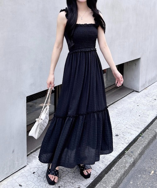 セール】フリルシアーシャーリングワンピース（ワンピース