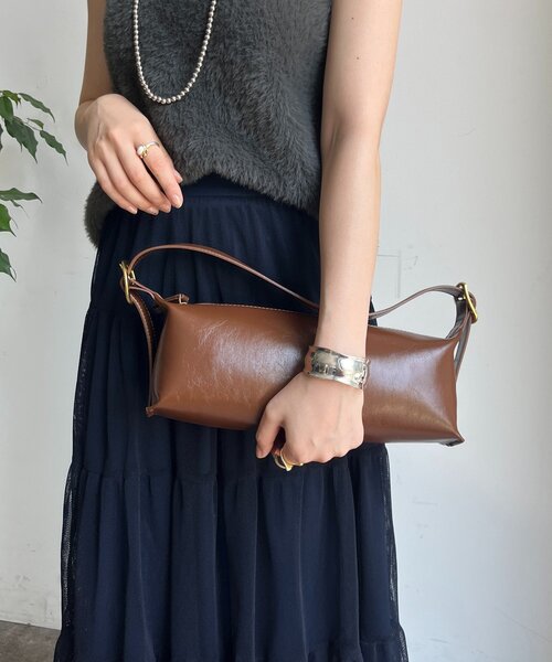 DouDou（ドゥドゥ）の「ワンハンドルバケットバッグ（ショルダーバッグ・レディース・ブラウン/ブラック/アイボリー/イエロー・FREE）」の4枚目の写真