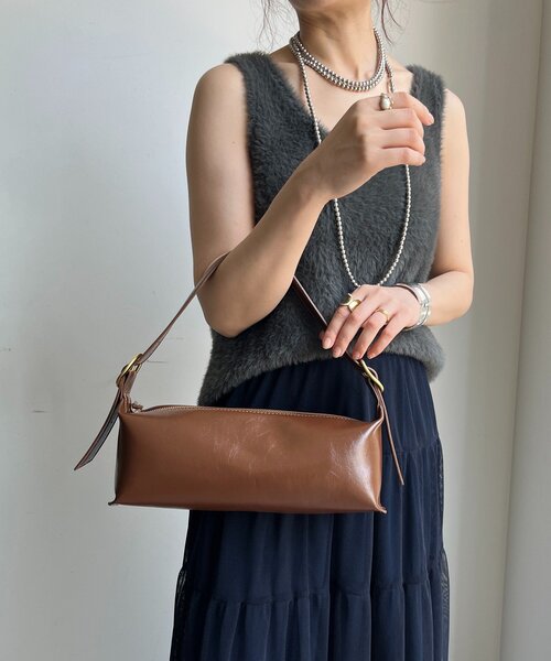 DouDou（ドゥドゥ）の「ワンハンドルバケットバッグ（ショルダーバッグ・レディース・ブラウン/ブラック/アイボリー/イエロー・FREE）」の12枚目の写真