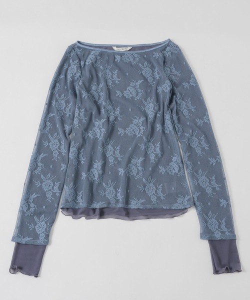 musubore(ムスボレ)の「layered lace tops / レイヤードレーストップス(Tシャツ/カットソー・レディース・ブラック/アイボリー/パープル・FREE)」の13枚目の写真