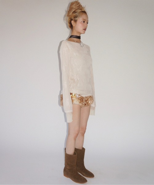 musubore(ムスボレ)の「layered lace tops / レイヤードレーストップス(Tシャツ/カットソー・レディース・ブラック/アイボリー/パープル・FREE)」の16枚目の写真