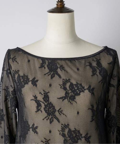 musubore(ムスボレ)の「layered lace tops / レイヤードレーストップス(Tシャツ/カットソー・レディース・ブラック/アイボリー/パープル・FREE)」の4枚目の写真