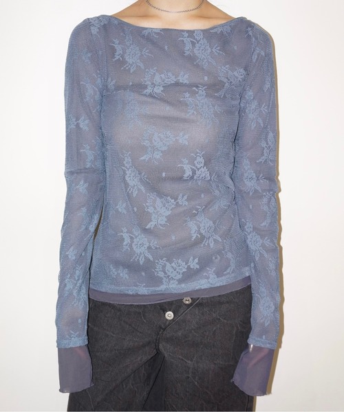 musubore(ムスボレ)の「layered lace tops / レイヤードレーストップス(Tシャツ/カットソー・レディース・ブラック/アイボリー/パープル・FREE)」の11枚目の写真