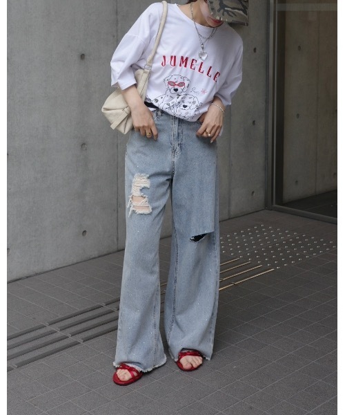 JUMELLE(ジュメロ)の「ダブルリボンサンダル(サンダル・レディース・レッド/ブラック・MEDIUM/SMALL)」の3枚目の写真