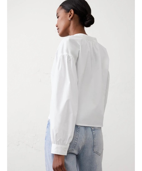 BANANA REPUBLIC FACTORY STORE(バナナリパブリック ファクトリーストア)の「BANANA REPUBLIC FACTORY STORE ポプリン パフスリーブ ボタントップ(シャツ/ブラウス・レディース・ホワイト/カーキ・M/S/L/XS)」の4枚目の写真