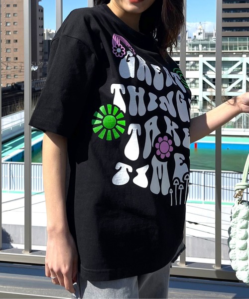 RGY(アールジーワイ)の「【RGY】レトロヒッピービッグシルエットTシャツ(Tシャツ/カットソー・メンズ・ネイビー/ホワイト/ブラック・MEDIUM)」の8枚目の写真