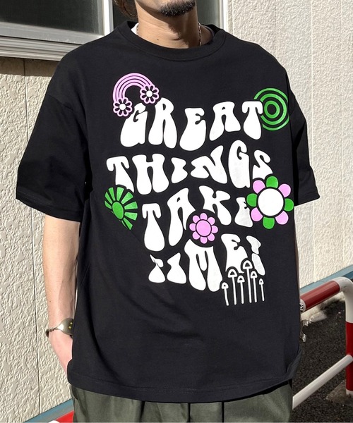 RGY(アールジーワイ)の「【RGY】レトロヒッピービッグシルエットTシャツ(Tシャツ/カットソー・メンズ・ネイビー/ホワイト/ブラック・MEDIUM)」の13枚目の写真