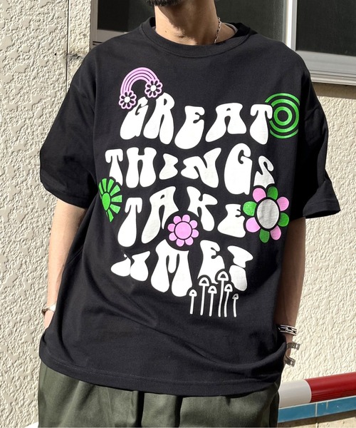 RGY(アールジーワイ)の「【RGY】レトロヒッピービッグシルエットTシャツ(Tシャツ/カットソー・メンズ・ネイビー/ホワイト/ブラック・MEDIUM)」の14枚目の写真