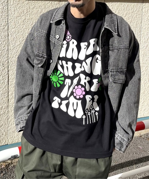 RGY(アールジーワイ)の「【RGY】レトロヒッピービッグシルエットTシャツ(Tシャツ/カットソー・メンズ・ネイビー/ホワイト/ブラック・MEDIUM)」の16枚目の写真