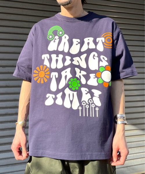 RGY(アールジーワイ)の「【RGY】レトロヒッピービッグシルエットTシャツ(Tシャツ/カットソー・メンズ・ネイビー/ホワイト/ブラック・MEDIUM)」の20枚目の写真