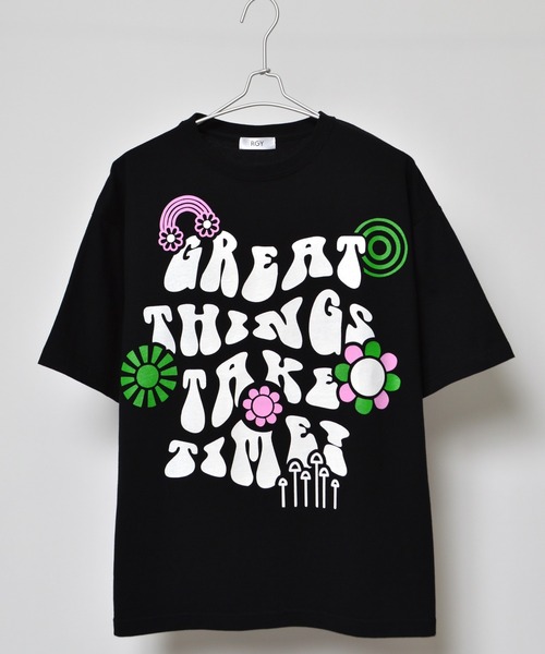 RGY(アールジーワイ)の「【RGY】レトロヒッピービッグシルエットTシャツ(Tシャツ/カットソー・メンズ・ネイビー/ホワイト/ブラック・MEDIUM)」の4枚目の写真