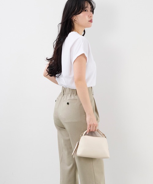 MICA&DEAL(マイカ&ディール)の「"MARCIA"ヘムラウンドロゴプリントTシャツ〈2サイズ展開〉(Tシャツ/カットソー・レディース・オレンジ/スミクロ/ホワイト/レンガ・36/38)」の9枚目の写真