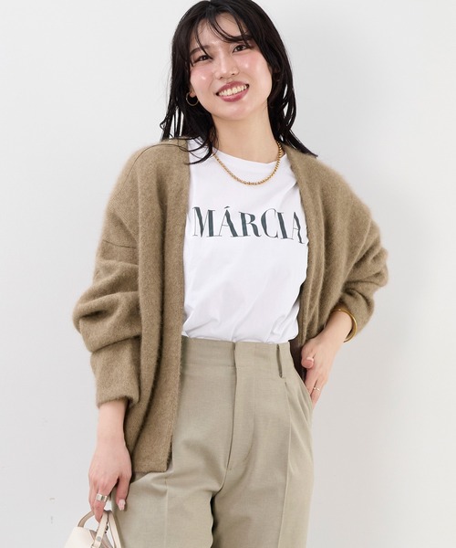 MICA&DEAL(マイカ&ディール)の「"MARCIA"ヘムラウンドロゴプリントTシャツ〈2サイズ展開〉(Tシャツ/カットソー・レディース・オレンジ/スミクロ/ホワイト/レンガ・36/38)」の10枚目の写真