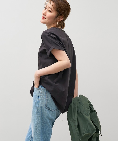 MICA&DEAL(マイカ&ディール)の「"MARCIA"ヘムラウンドロゴプリントTシャツ〈2サイズ展開〉(Tシャツ/カットソー・レディース・オレンジ/スミクロ/ホワイト/レンガ・36/38)」の14枚目の写真