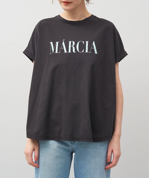 MICA&DEAL(マイカ&ディール)の「"MARCIA"ヘムラウンドロゴプリントTシャツ〈2サイズ展開〉(Tシャツ/カットソー・レディース・オレンジ/スミクロ/ホワイト/レンガ・36/38)」の17枚目の写真