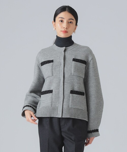 EFFE BEAMS（エッフェビームス）の「3G ウール ジャケット カーディガン（カーディガン/ボレロ・レディース・ネイビー/ライトグレー・ONE SIZE）」の21枚目の写真