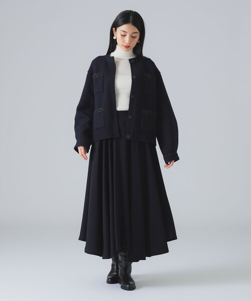 EFFE BEAMS（エッフェビームス）の「3G ウール ジャケット カーディガン（カーディガン/ボレロ・レディース・ネイビー/ライトグレー・ONE SIZE）」の16枚目の写真