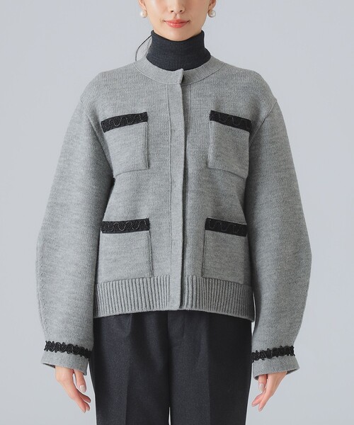 EFFE BEAMS（エッフェビームス）の「3G ウール ジャケット カーディガン（カーディガン/ボレロ・レディース・ネイビー/ライトグレー・ONE SIZE）」の15枚目の写真