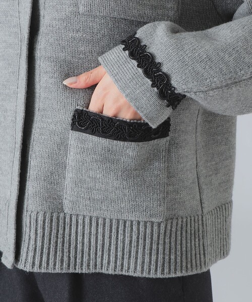 EFFE BEAMS（エッフェビームス）の「3G ウール ジャケット カーディガン（カーディガン/ボレロ・レディース・ネイビー/ライトグレー・ONE SIZE）」の6枚目の写真