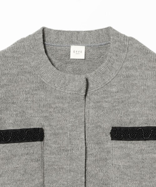 EFFE BEAMS（エッフェビームス）の「3G ウール ジャケット カーディガン（カーディガン/ボレロ・レディース・ネイビー/ライトグレー・ONE SIZE）」の3枚目の写真