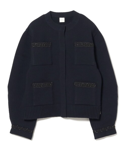 EFFE BEAMS（エッフェビームス）の「3G ウール ジャケット カーディガン（カーディガン/ボレロ・レディース・ネイビー/ライトグレー・ONE SIZE）」の12枚目の写真